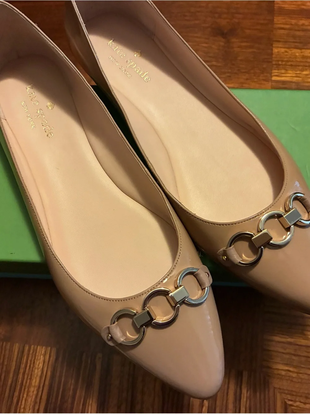 Kate Spade New York Women’s Nadia  Ballet Flats Patent Nude
